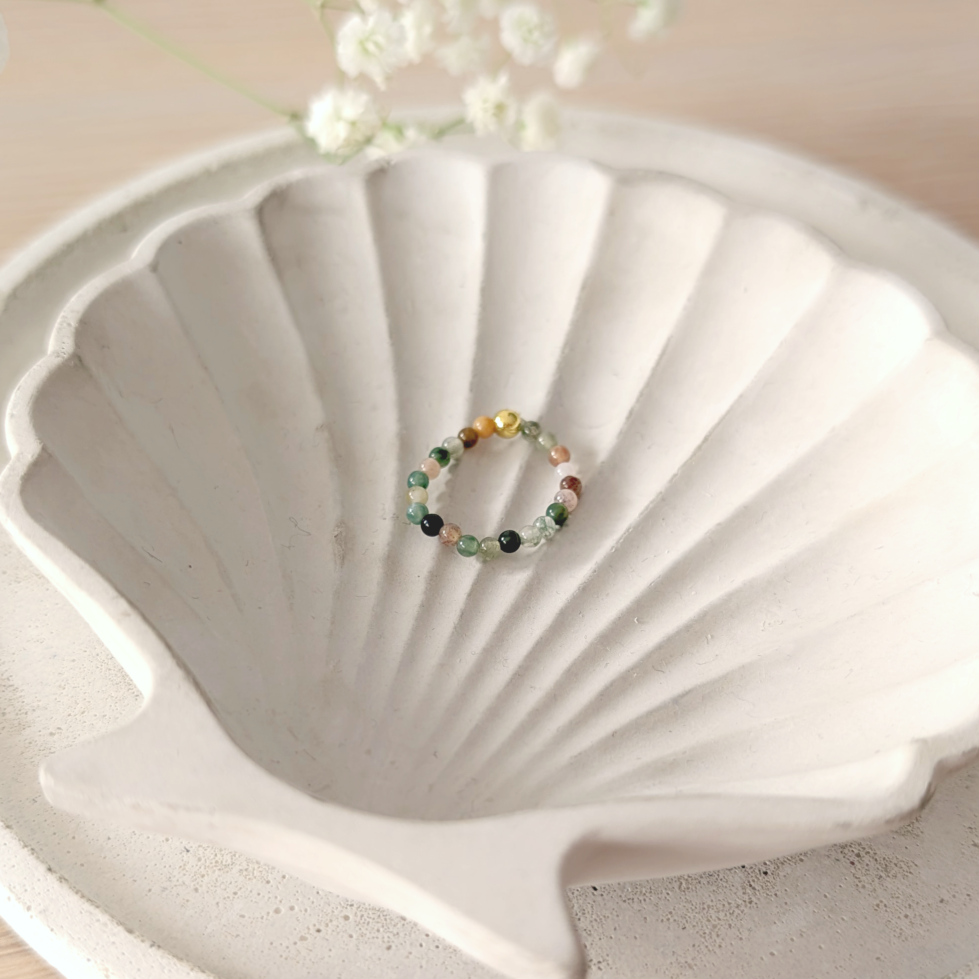 Pierścionek sonata Verde I handmade z kamieni naturalnych